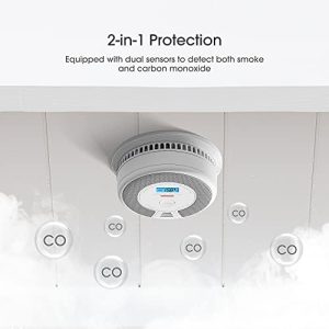 X-Sense Wireless Interconnected Combination Smoke and Carbon Monoxide Detector with LCD Display & 10-Year Battery, Over 820 ft Transmission Range, 3-Pack