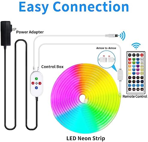 Yeewhale 50ft LED Neon Strip Light with Remote APP Control IP65 Waterproof Flexible neon LED Rope Lights 24V RGB neon LED Lights for Bedroom Room Outdoors Décor - Image 7