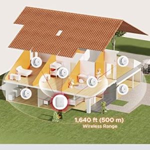 X-Sense Smart Smoke Detectors with SBS50 Base Station, Wi-Fi Smoke Alarm Compatible with X-Sense Home Security App, Wireless Interconnected Mini Fire Alarm, Model FS51