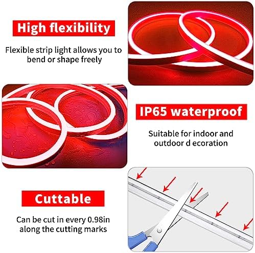 Yeewhale 50ft LED Neon Strip Light with Remote APP Control IP65 Waterproof Flexible neon LED Rope Lights 24V RGB neon LED Lights for Bedroom Room Outdoors Décor - Image 6