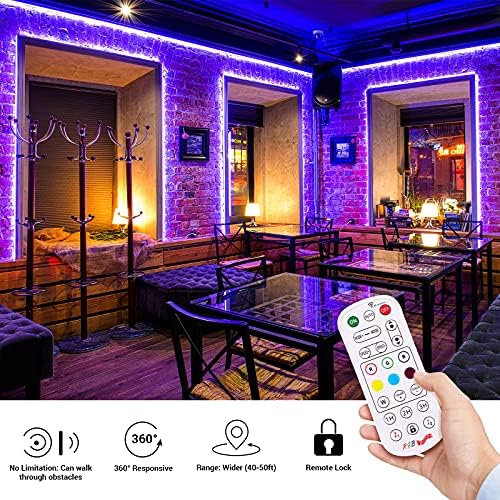 Novostella Smart Outdoor Rope Light, 105ft (52.5x2) Music Sync RGB LED Strip Lights, App Control and RF Remote Color Changing Dimmable Tape Exterior Lighting Kit, for Garden Decorative Party, 24V IP65 - Image 6